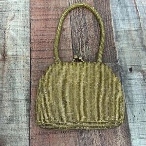 Vintage La Regale Gold Beaded Handbag